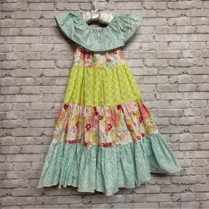Nonna's Creations Mixed Print Tiered Ruffle Dress Size 3 Floral Toddler
